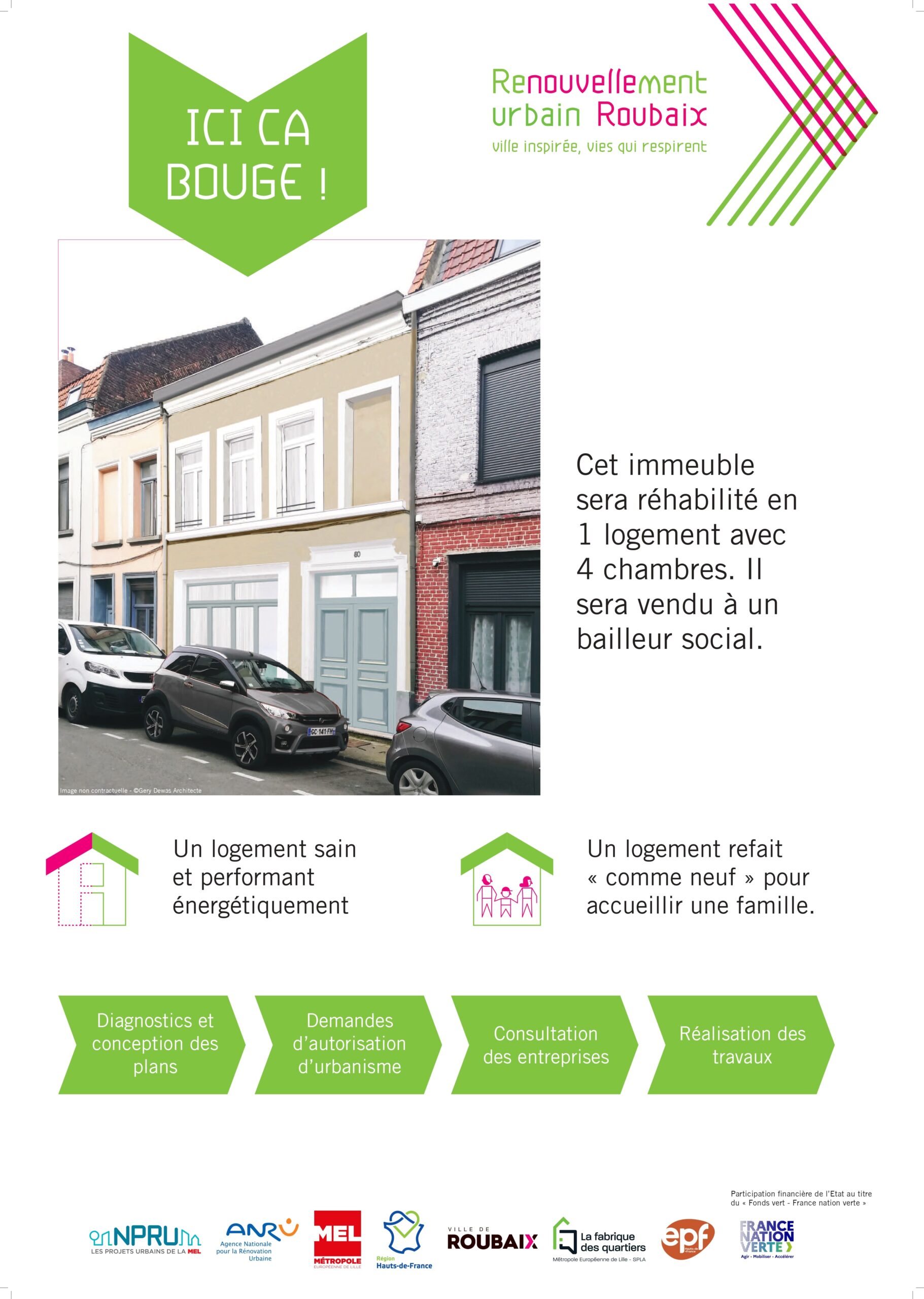 panneau explicatif est installé sur la façade au 80 rue fontenoy