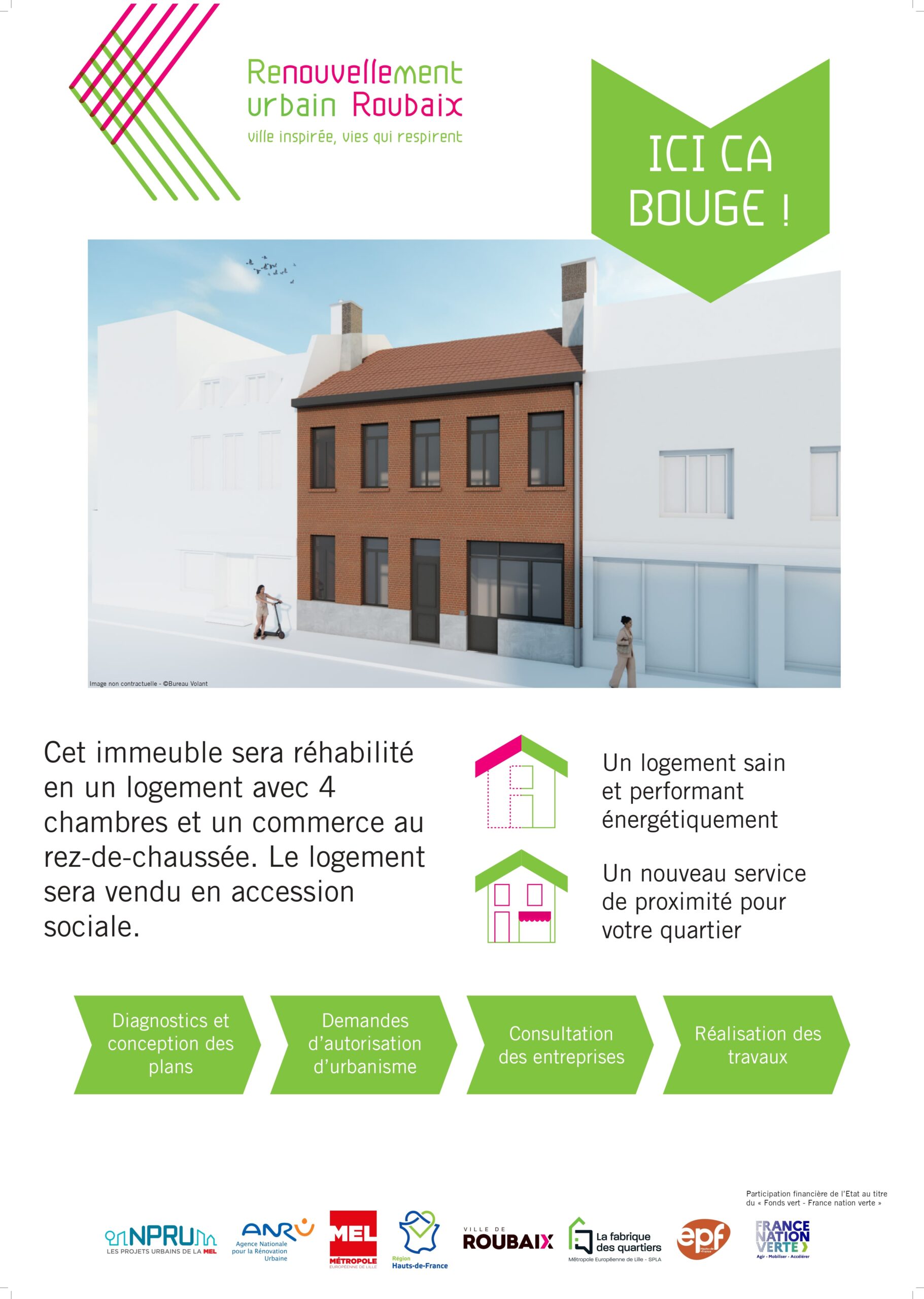 panneau explicatif est installé sur la façade du 71 rue de l'epeule