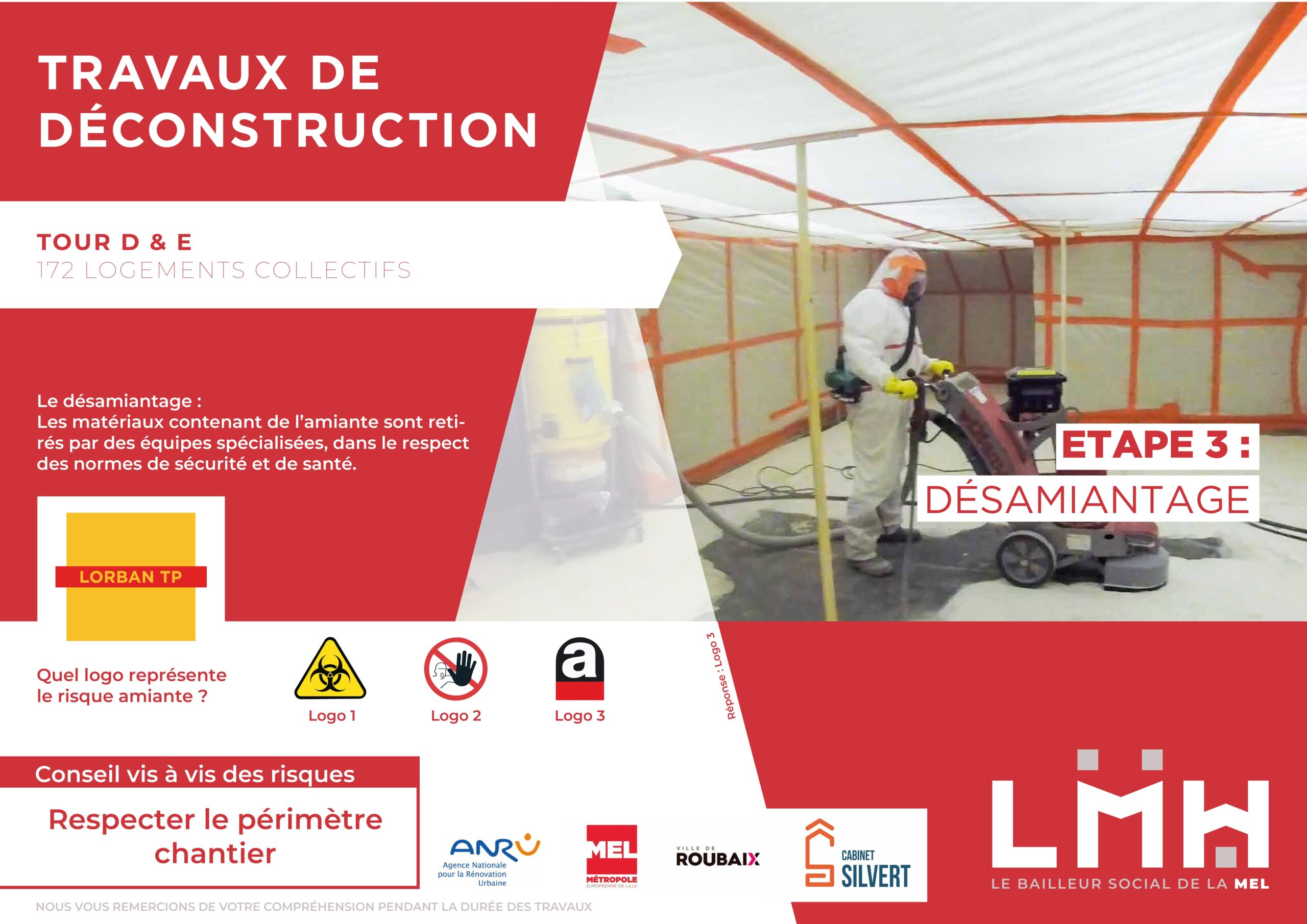 Travaux de déconstruction - étape 3 : désamiantage