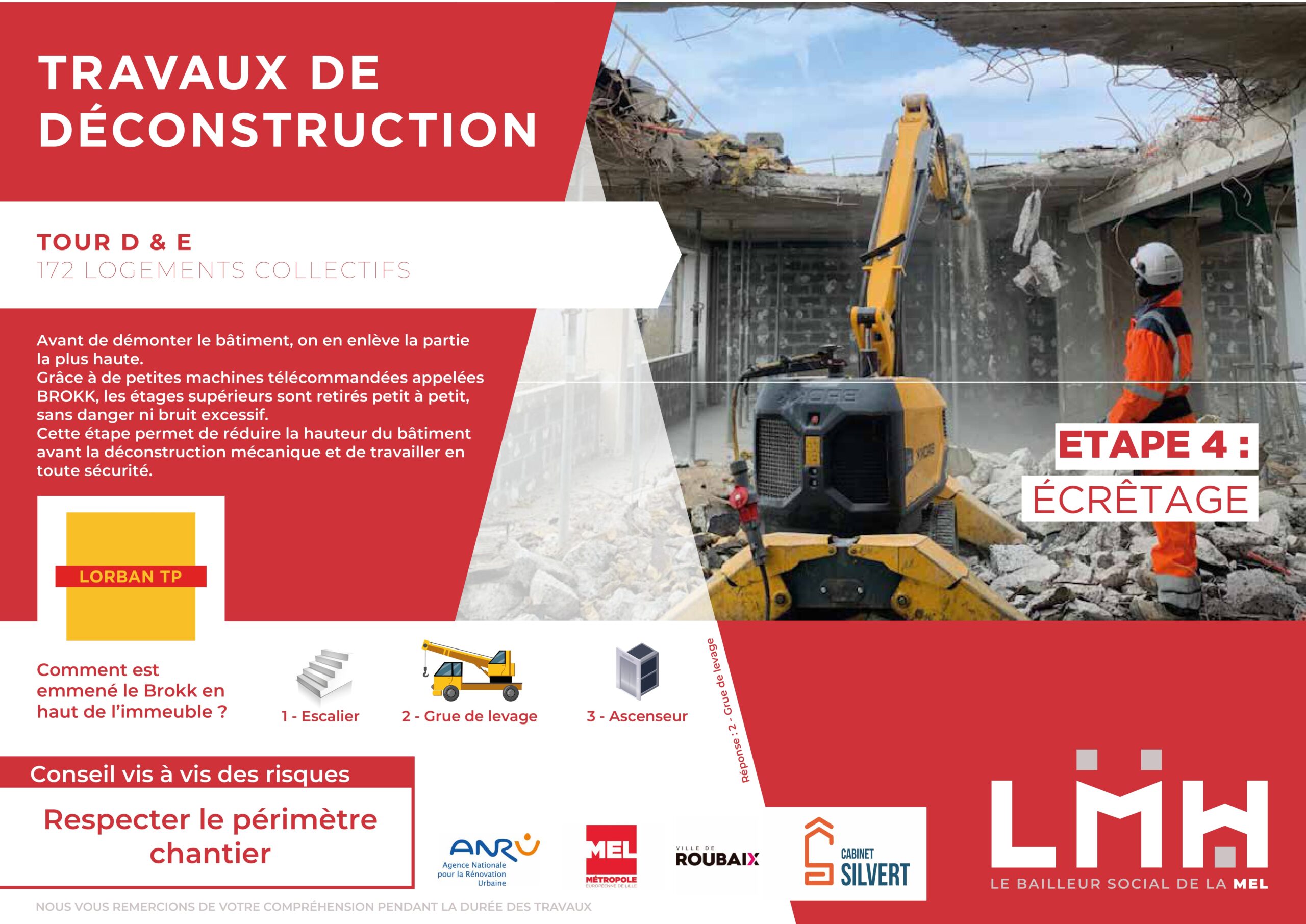 Travaux de déconstruction - étape 4 : écrêtage