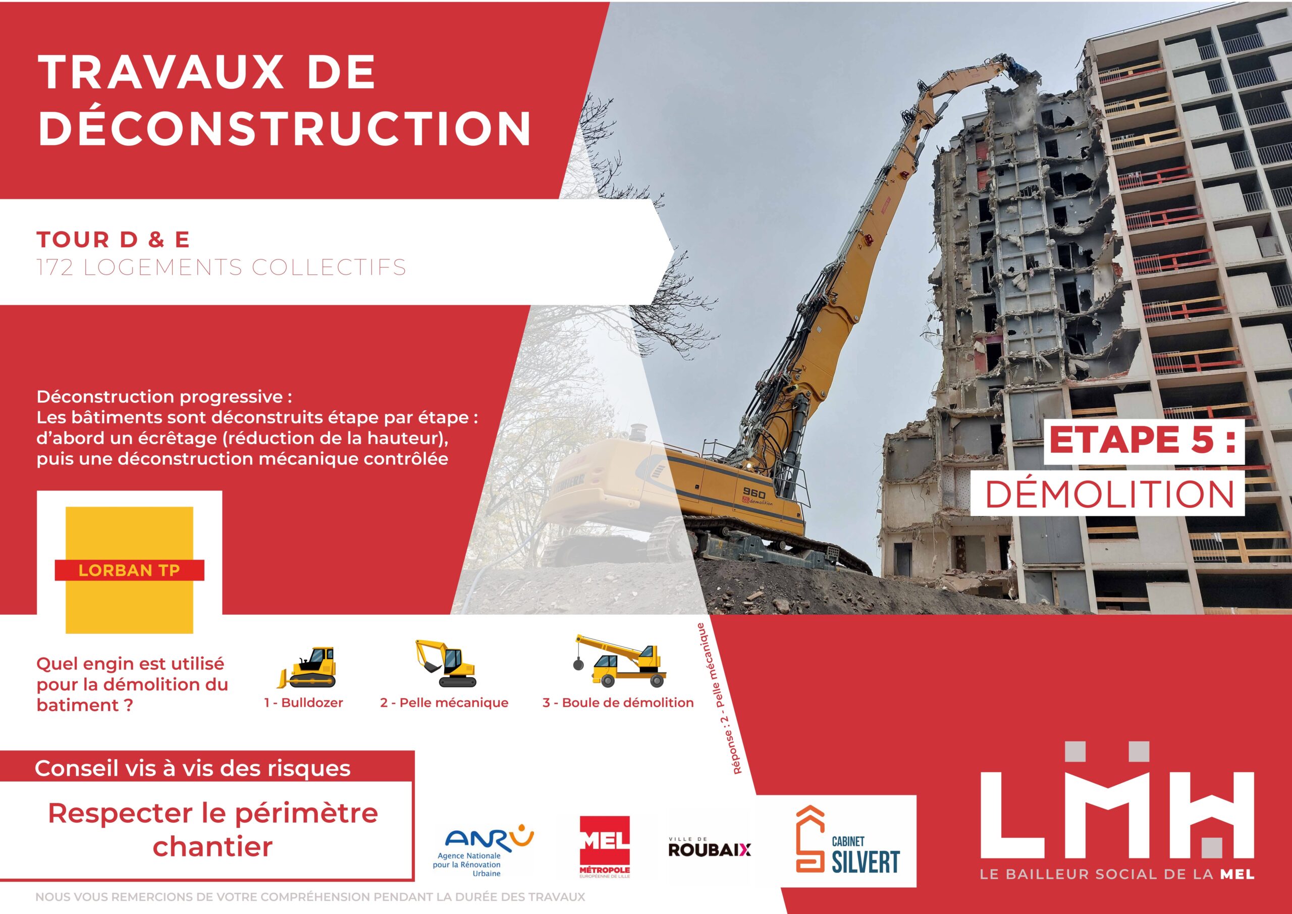 Travaux de déconstruction - étape 5 : démolition