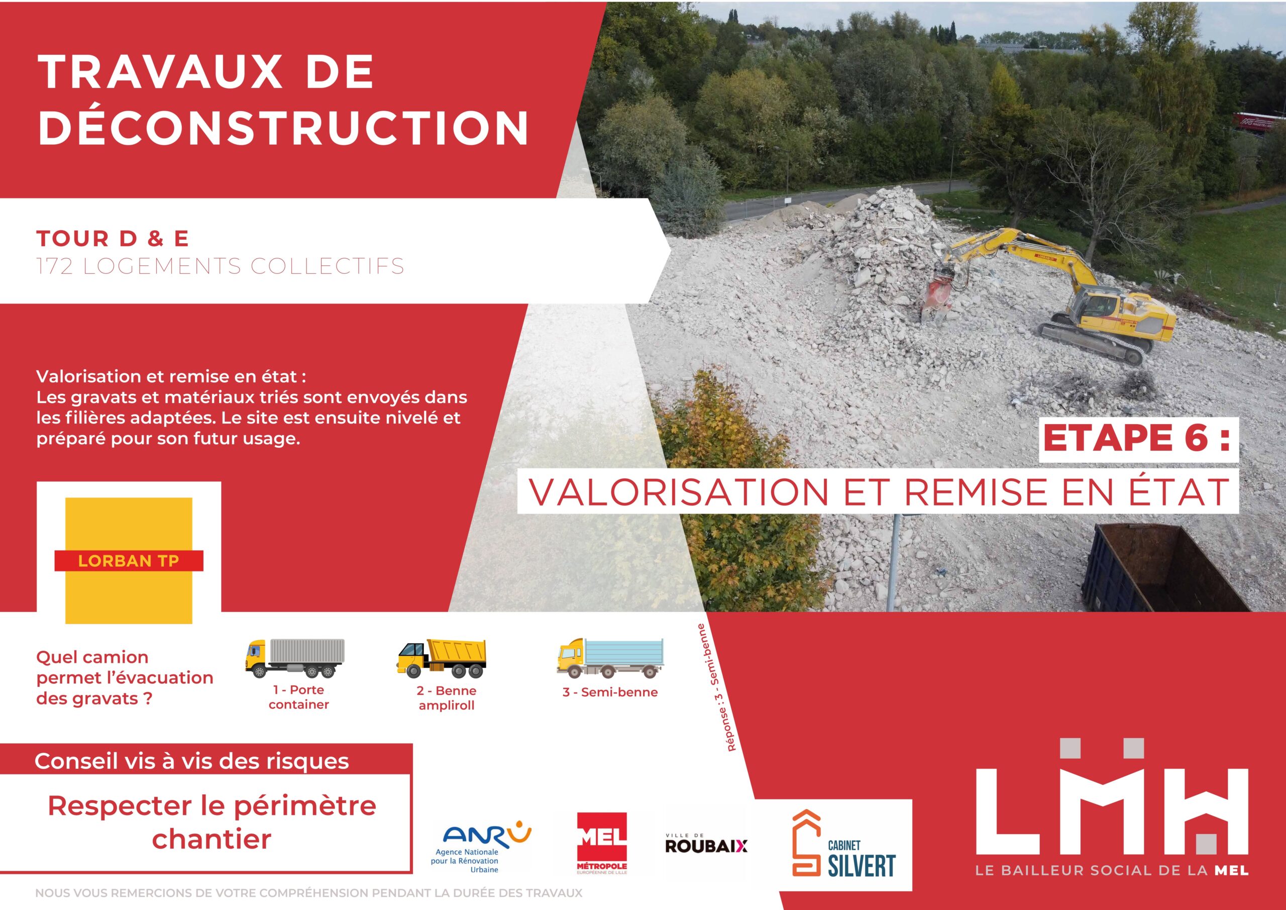 Travaux de déconstruction - étape 6 : valorisation et remise en état
