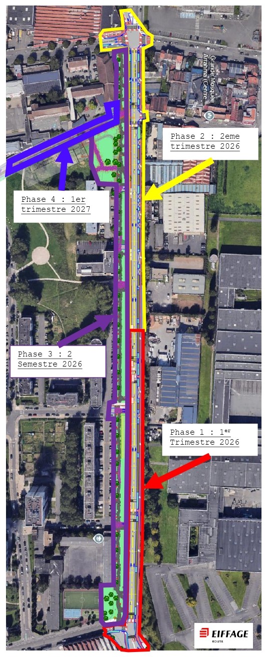 réaménagement avenue bramerue d’anzin un chantier en quatre phases